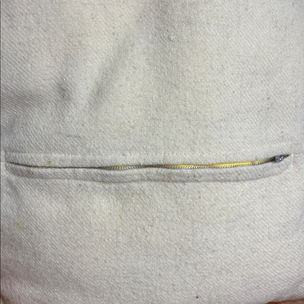 Embroidered Wool Pillow with Zipper Back